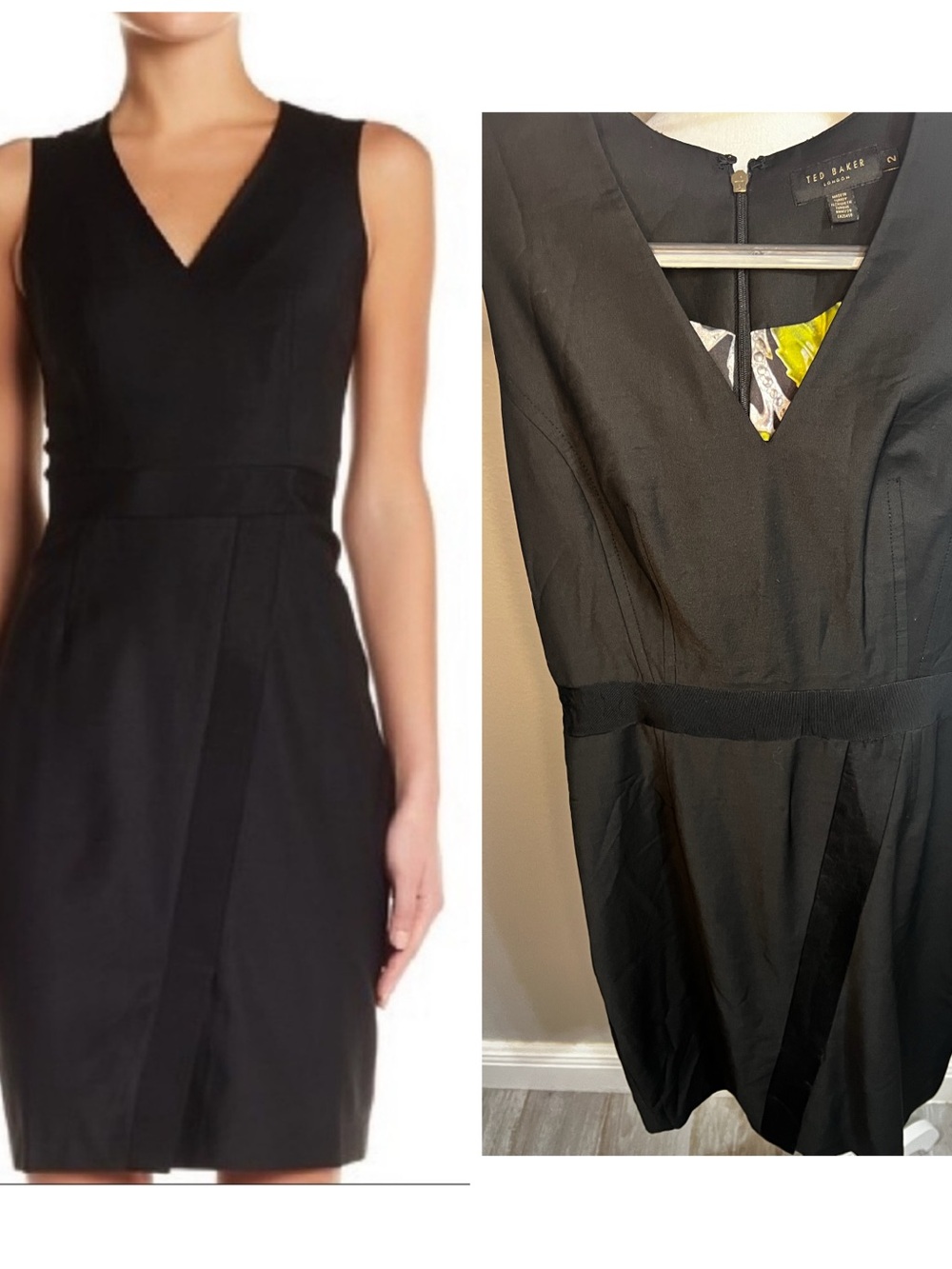 TED BAKER London TIORNAD
SLEEVELESS RIBBON BLACK DRESS Ted
Size 2 Us Size 4/6